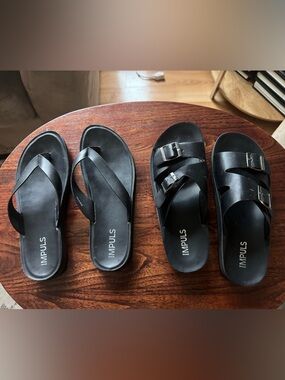 Almost New Black Sandals – Minimal & Chic ✨